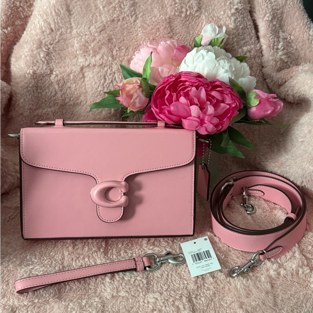 Coach Pink Leather box Tabby with match wallet